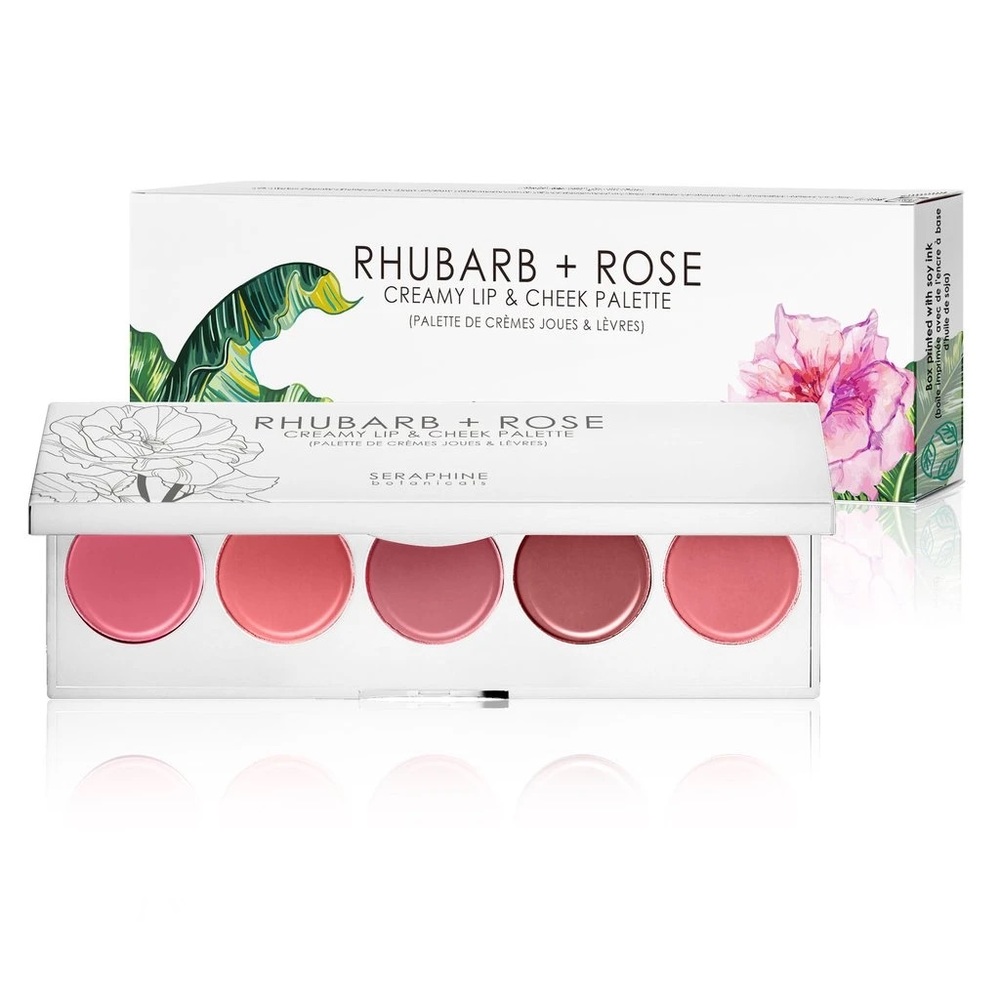 Seraphine botanicals Rhubarb+Rose Creamy Lip & Cheek Palette
